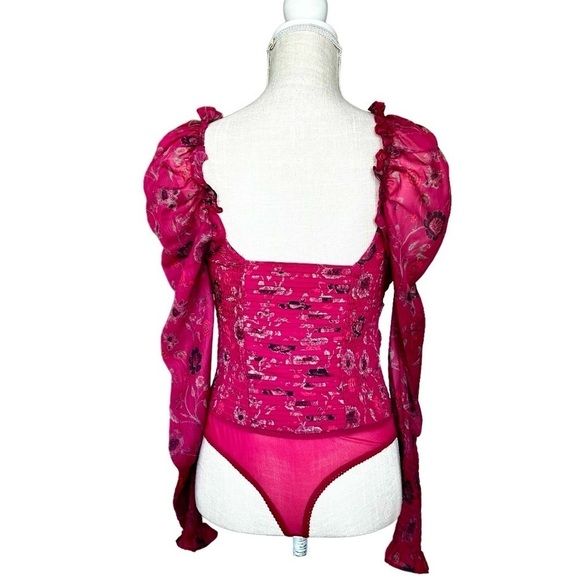 Free People Brunch Date Floral Combo Bodysuit Size XS - Picture 5 of 6